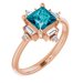 14K Rose Natural London Blue Topaz  & 1/5 CTW Natural Diamond Geometric Ring